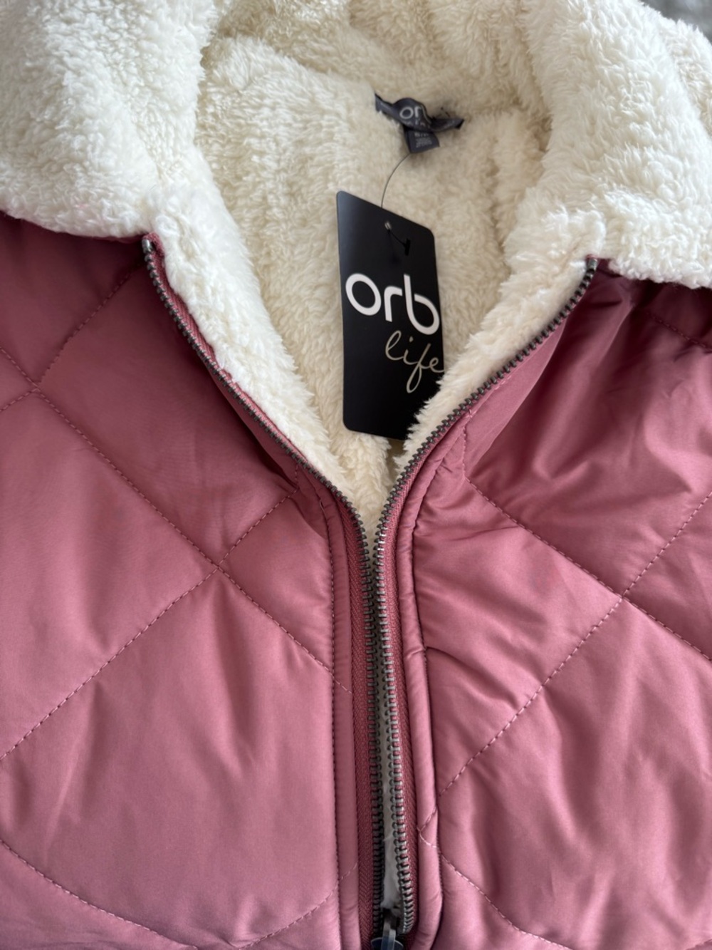 Women's Quilted Pink Jacket with Sherpa Lining